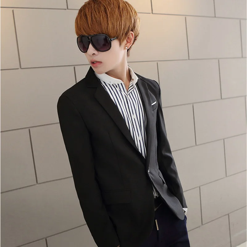 MJARTORIA Лидер продаж мужской Корейский приталенный хлопковый Блейзер пиджак черный синий размера плюс S до 4XL мужские блейзеры мужские свадебные пальто