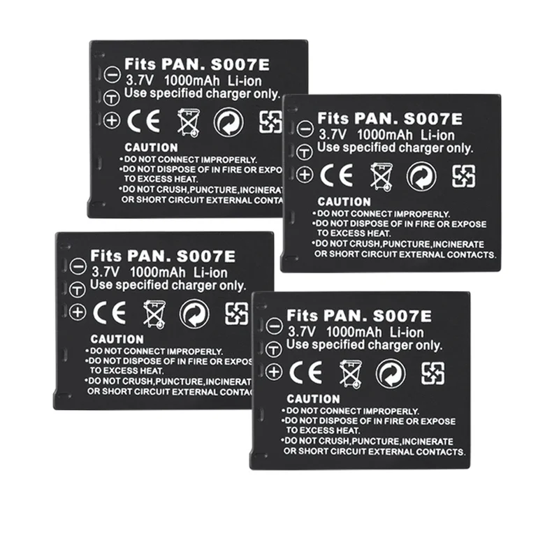 Аккумулятор CGAS007 для Lumix Panasonic DMC TZ1 TZ2 TZ3 TZ4 TZ5 TZ50 TZ15 батарея камеры 1000 мАч CGA S007