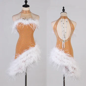 

Sexy Latin Dance Competition Dress Women Tango Salsa Cha Cha Backless Dresses Ladies Samba Rumba Performance Rave Outfit DC4220