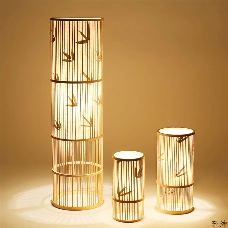 Chinese Wooden Standing Lamp Led Floor Lamp Bedroom Bedside Living Room Floor Light Luminaria Wood Floor Home Decor Fixtures