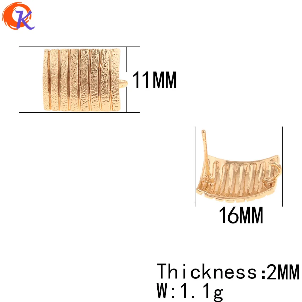 Cordial дизайн 30 шт 11*16 мм ювелирные аксессуары/квадратные серьги шпилька/Серебряный штифт/ПОДЛИННОЕ золотое покрытие/ручная работа/застежки