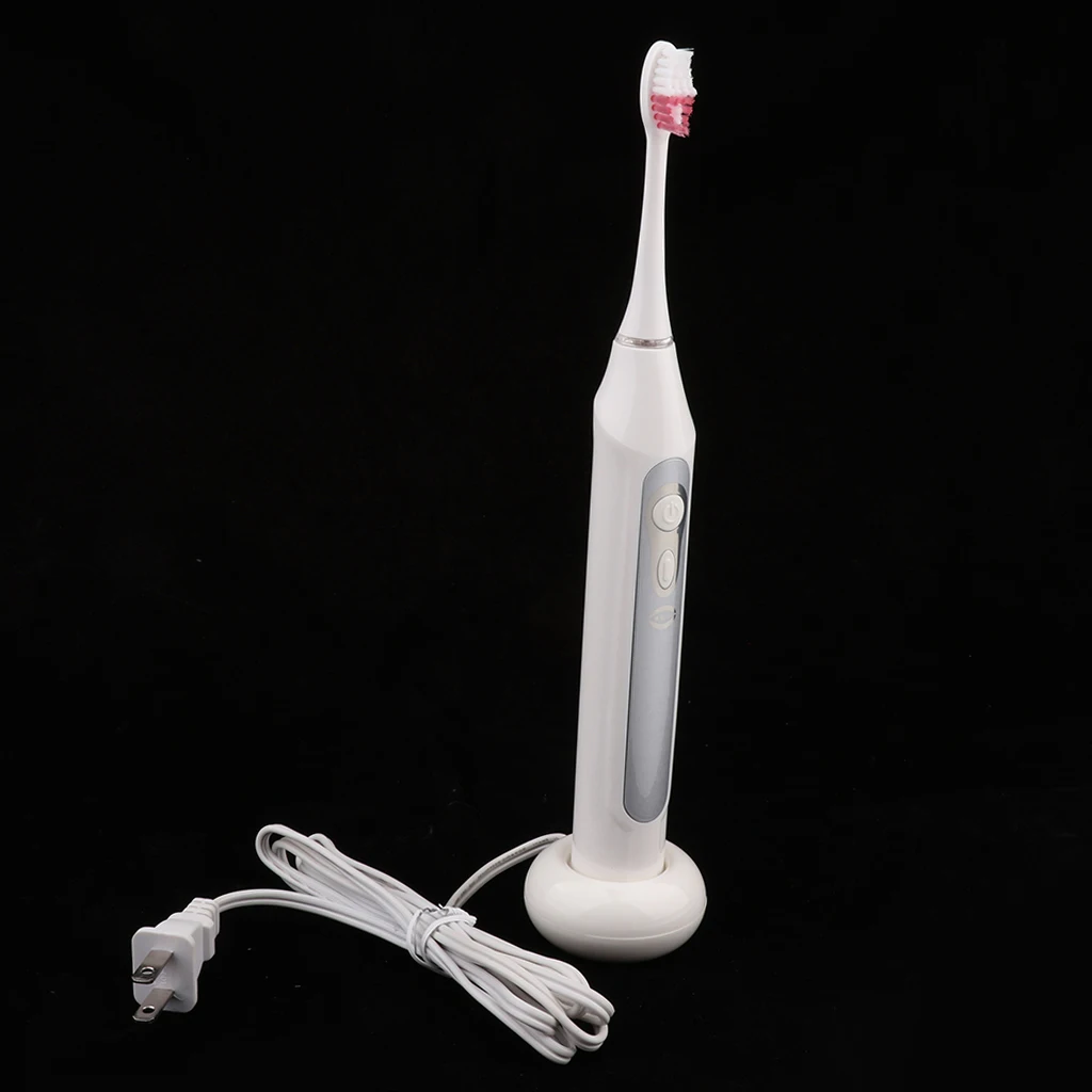 Adult Electric Toothbrush Dual Clean Rechargeable Battery Electric Tooth Brush with 3 Replacement Brush Heads