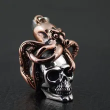 Тайский серебряный подлинный OV Серебряный и серебряный микс и матч, осьминог и скелет кулон