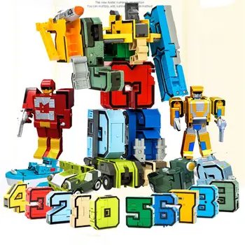 

10 Pcs Cool Number Transforming Robot 3D Military Vehicles Models Jigsaw Plastic Puzzle Kids Educational Toys Children Gift