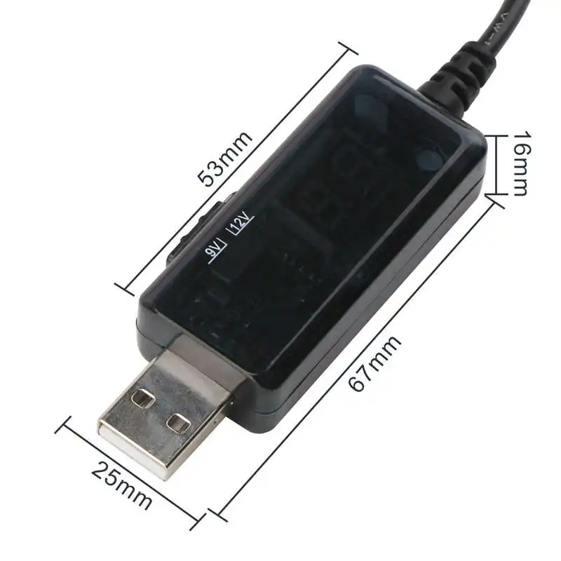 Usb повышающий кабель 5V Шаг до 9V 12V Dc преобразователь напряжения 1A повышающий вольт трансформатор Dc регулятор мощности с переключателем и Led Vol