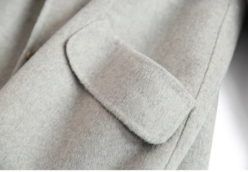 Шерстяное пальто Женская Длинная зимняя куртка повседневная верхняя одежда однотонное пальто с капюшоном для женщин