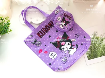 

LISM Kuromi Fashion Anime Portable Shopping Bag Reusable Tote Foldable Handbags Pouch Storage Bags NEW
