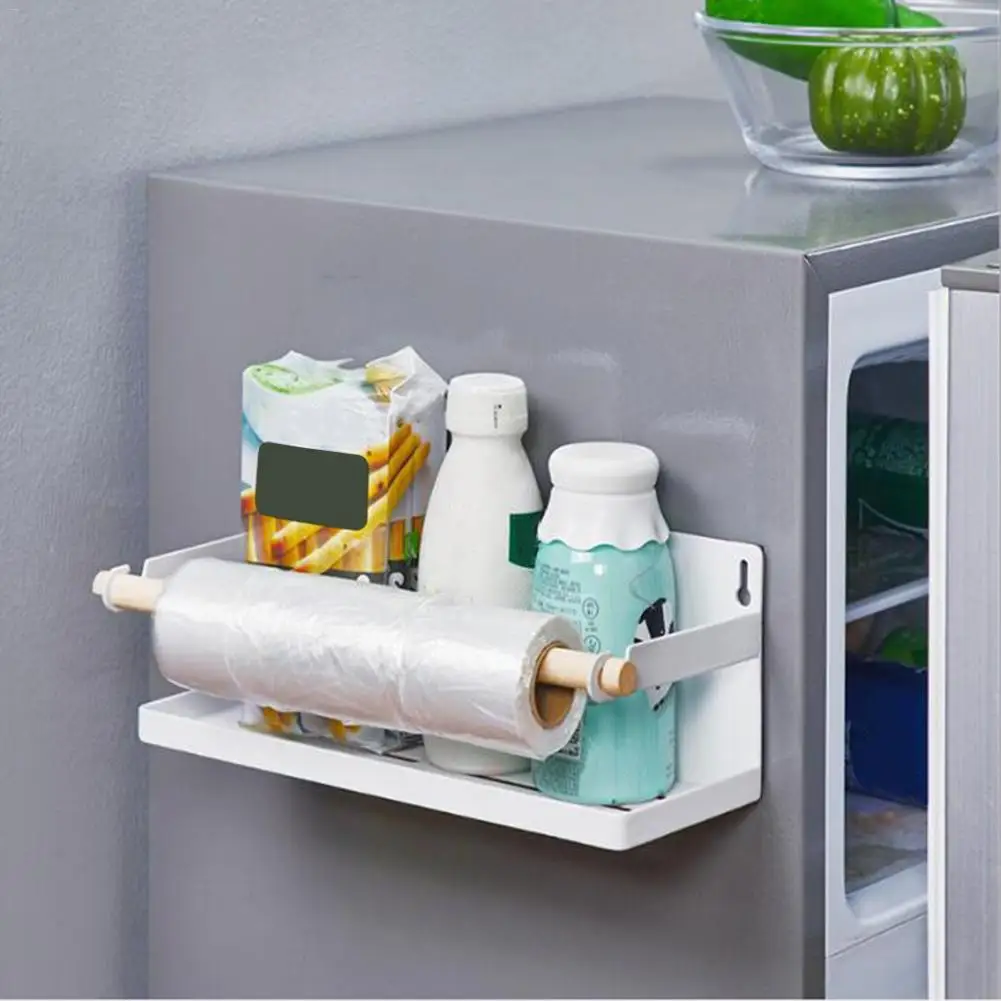 Magnetic Refrigerator Spice Steel Rack Kitchen Spice Jars Shelf Paper Towel Hang Holder Food Storage Shelves Organizer