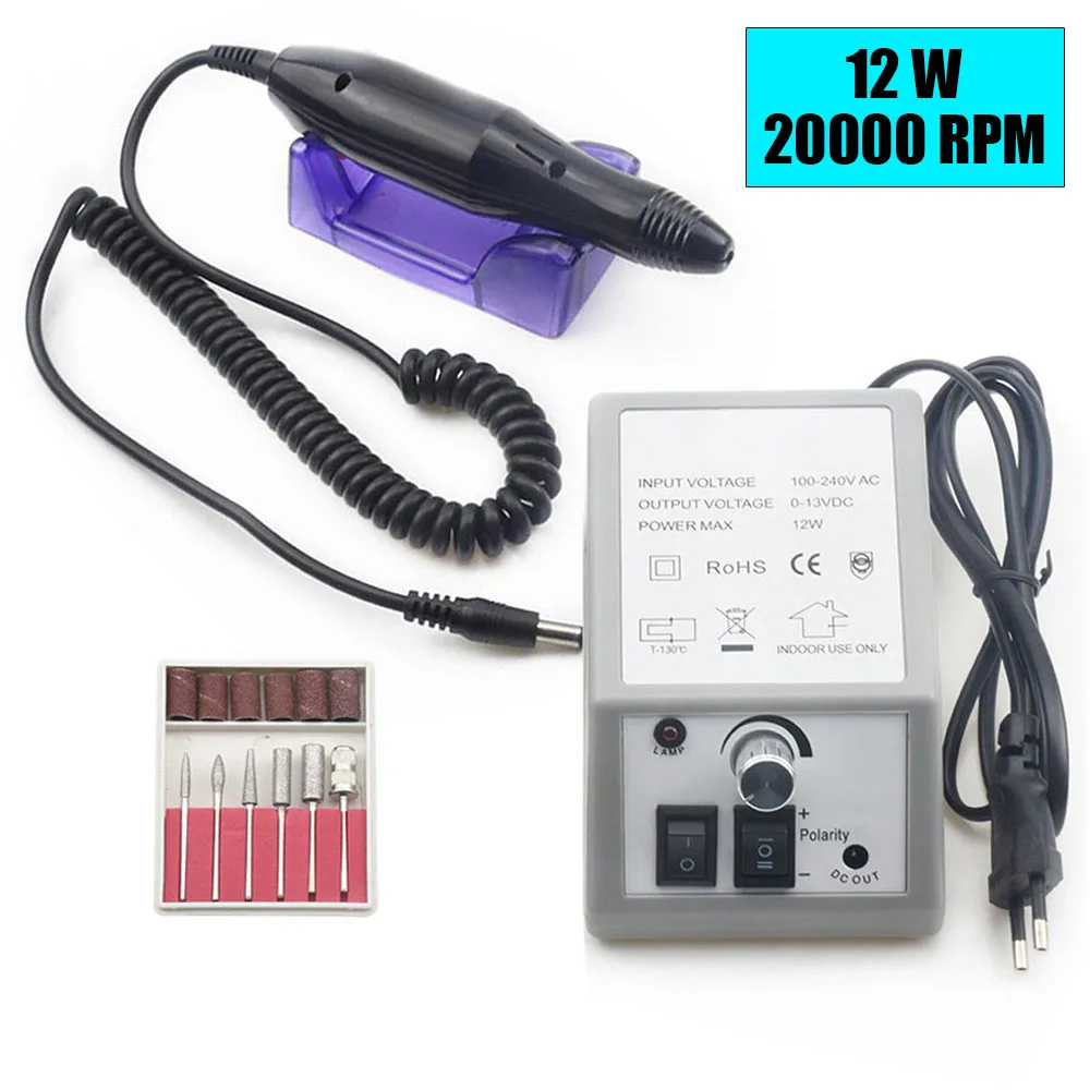  20000RPM Electric Nail Drill Machine File Nail Milling Cutter Manicure Machine Pedicure Drill Set N
