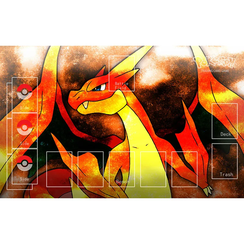 Large online shopping mall Charizard Neoprene Playmat with Zones Yellow