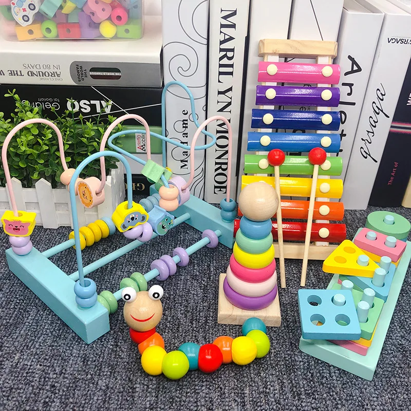 

Infant Child Bead-stringing Toy 6-12 Baby Intelligence a Crescent Benefits Early Education Bead-stringing Toy GIRL'S 0 a 1-2-3-Y