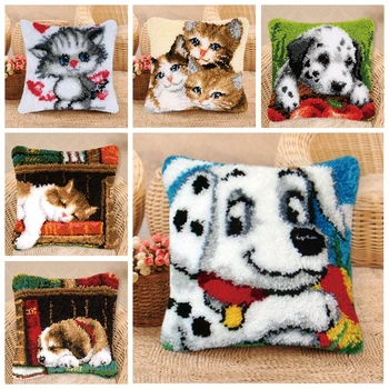 

Animal Series Cat Dog Carpet Embroidery Pillow Exquisite Coarse Wool Needle For Carpet Embroidery DIY Package Handmade Material