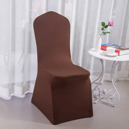 20pcs/lot Universal Outdoor Event Chair Cover Lycra Spandex White Chair Covers Spandex Banquet Wedding Decoration Removeable - Цвет: Chocolate