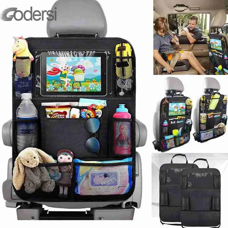 Car Back Seat Organizer Storage Backseat Cover Protector with Screen Tablet Holder Kick Mats Pocket for Toys 1pc | Автомобили и