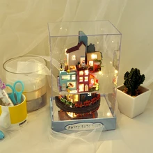 Lampe LED électrique, modèle artisanal créatif, ville du ciel, jouet pour enfants, Art fait à la main, paysage romantique