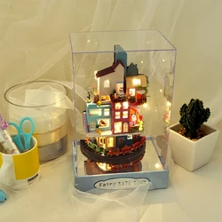Luz LED eléctrica para niños, juguete creativo de Sky Town artesanal, arte hecho a mano, modelo de paisaje de belleza romántica, juguetes para niños