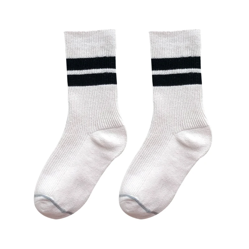 Детские высокие носки для маленьких девочек и мальчиков зимние хлопковые длинные носки без пятки модные Носки ребенок теплый школьный белый носок новые детские вещи - Color: black