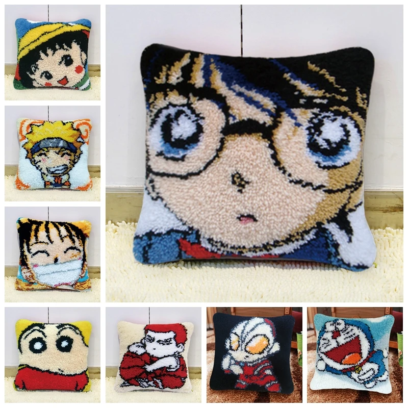

Detective Conan DIY Needle For Carpet Embroidery Pillow Smyrna Latch Hook Rug Do-It-Yourself Carpet Kits Handmade Needlework H