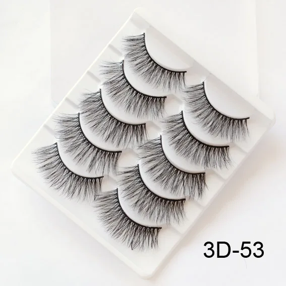 3D-53 5 пар 3D накладные ресницы толстые завитые сплошные полосы ресницы наращивание ресниц Модные женские глаза макияж - Цвет: 3D-53