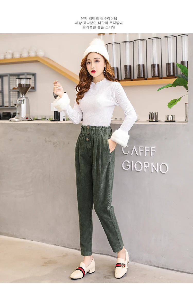 Women Corduroy Pants Vintage Casual Warm Woman Corduroy Trousers Loose Harem Pant S-5XLPlus Size Autumn Winter New Fashion