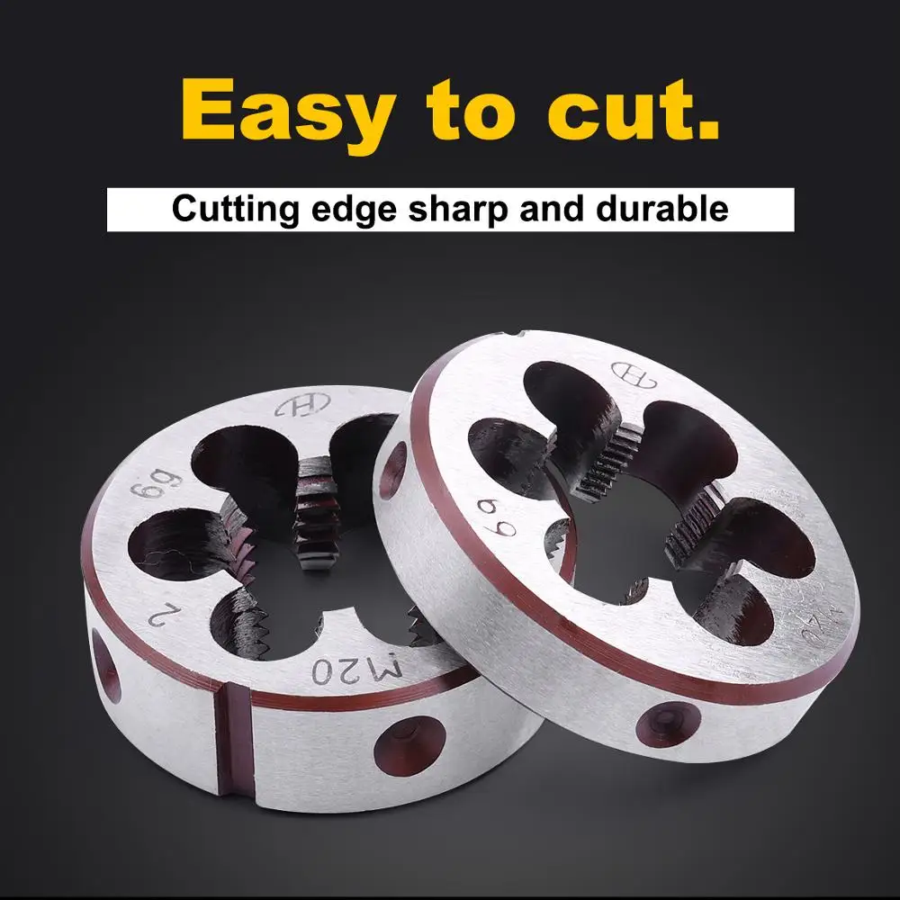 

Hot Sale 3PCS/Set M20 Round Die High Quality HSS M20* 1 M20* 1.5 M20* 2 Threading Tools High Speed Steel Metric Threading Die