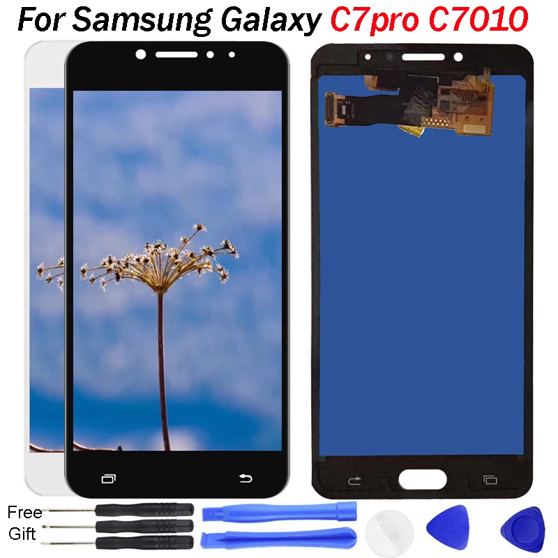 ЖК-дисплей для SAMSUNG Galaxy C7 Pro дисплей с сенсорным экраном и дигитайзером в сборе