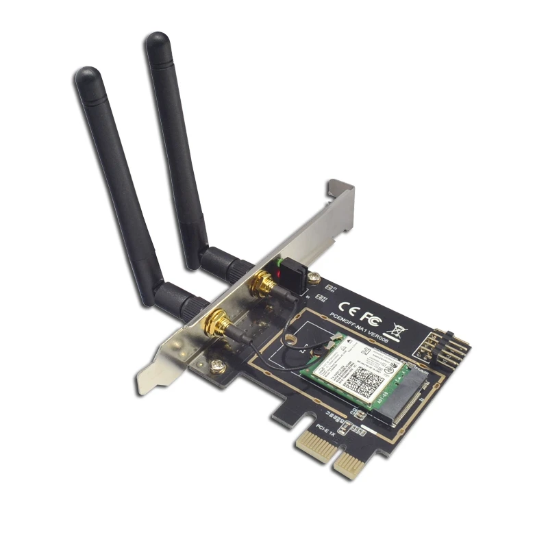 M 2 Wifi Adapter M2 Ngff Key A E To Mini Pci Express Wifi Raiser PCI E 1X NGFF Wireless Support 2230 2242 Mini Pcie Network Card