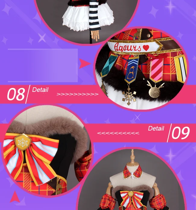 Индивидуальный размер Lovelive Sunshine Aqours Рождественский хор Руби Куросава косплей костюм лолита платье uniиз аниме одежда наряды