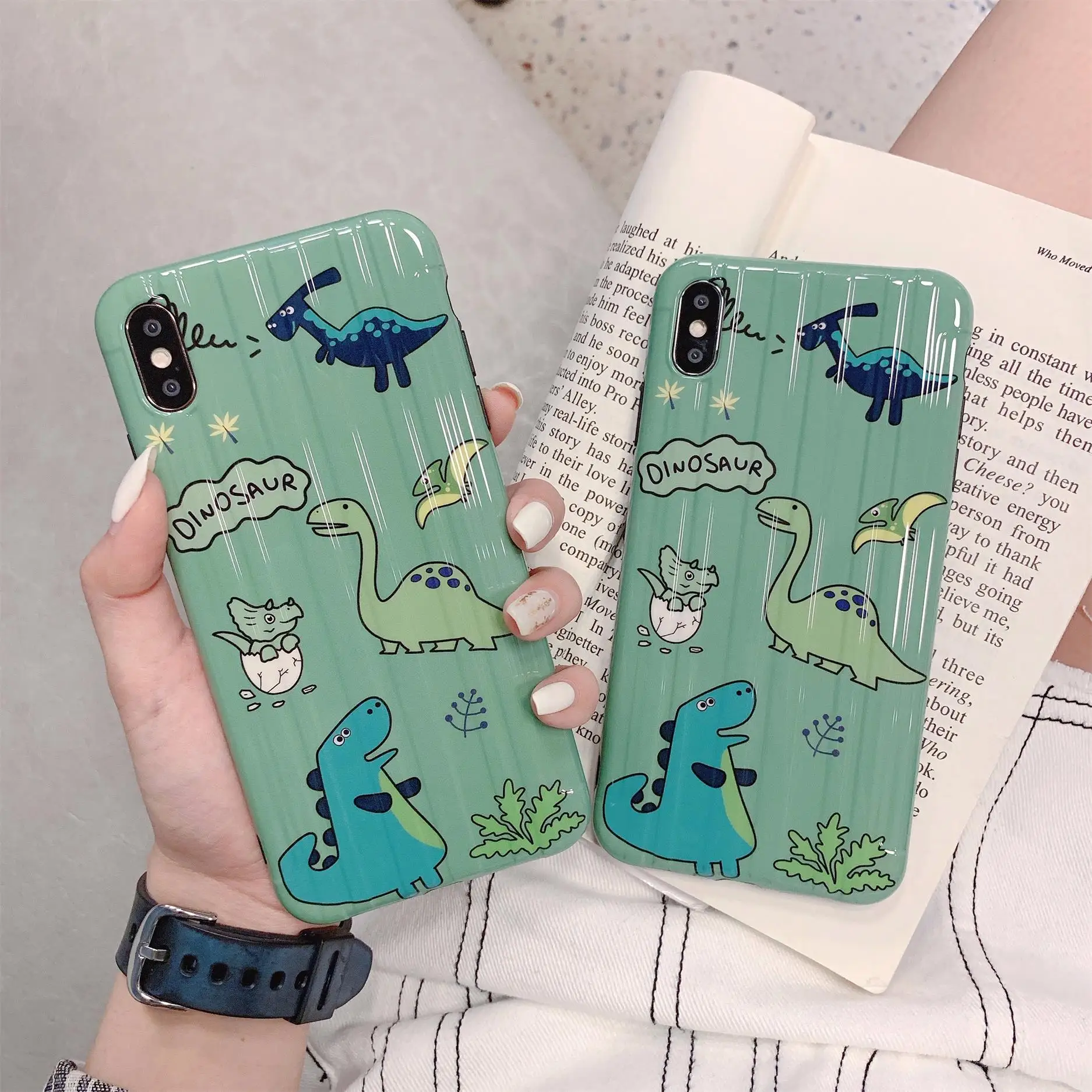 

Cute Cartoon dinosaur luggage Design style soft silicon Case for iphone7 case 6 6s 8plus X XR XS MAX cover capa fundas