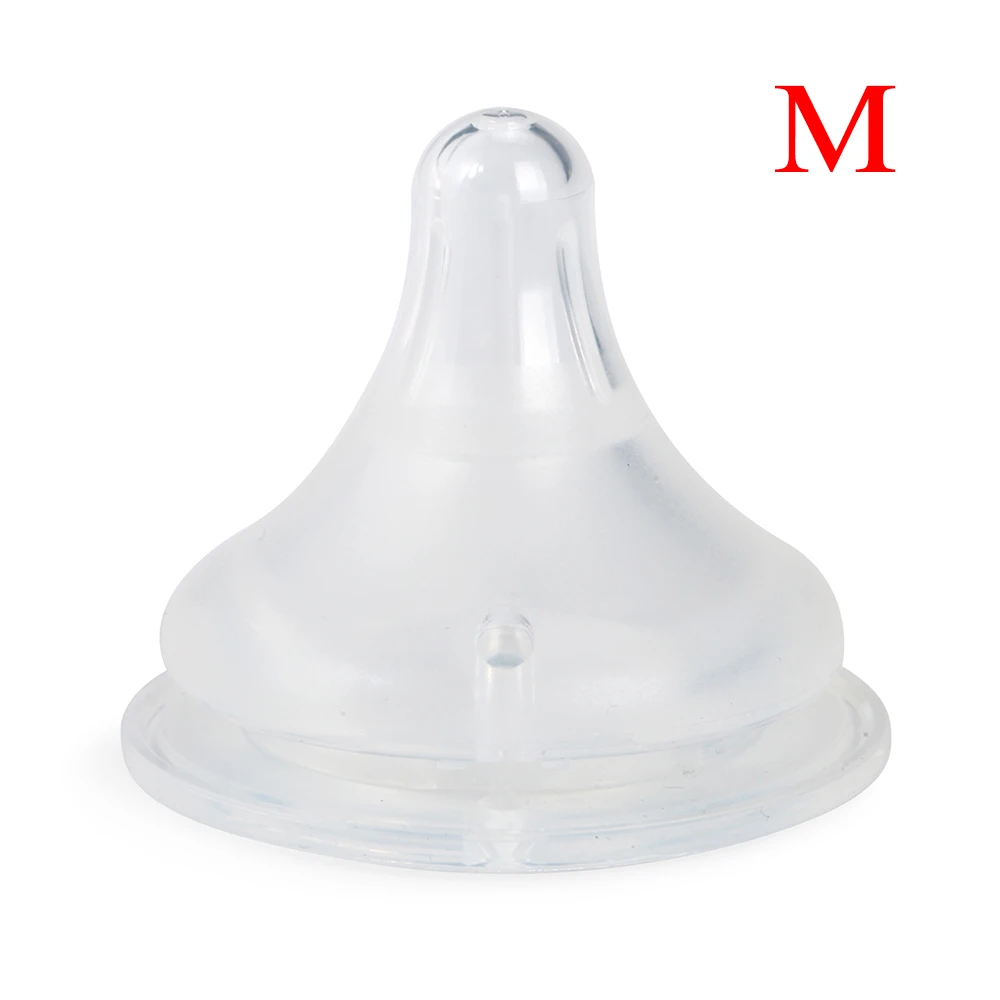 M Baby Newborns Soft Safety Liquid Silicone Pacifier Nipple Natural Flexible Replacement Accessories Wide Mouth Milk Bott - Цвет: M