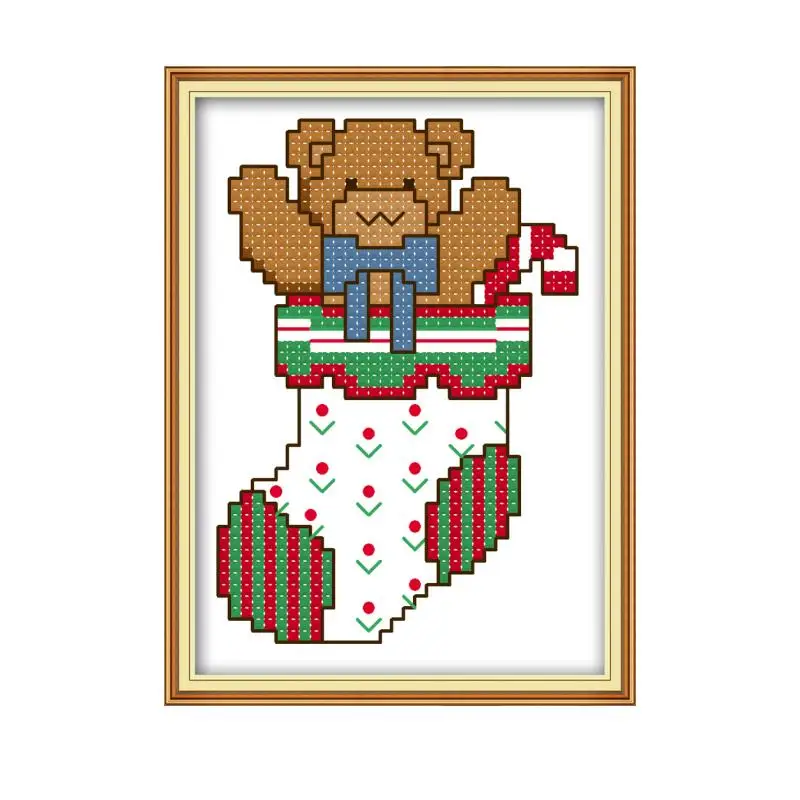 Christmas Socks Patterns Counted 11ct 14ct 18ct Diy Cross Stitch