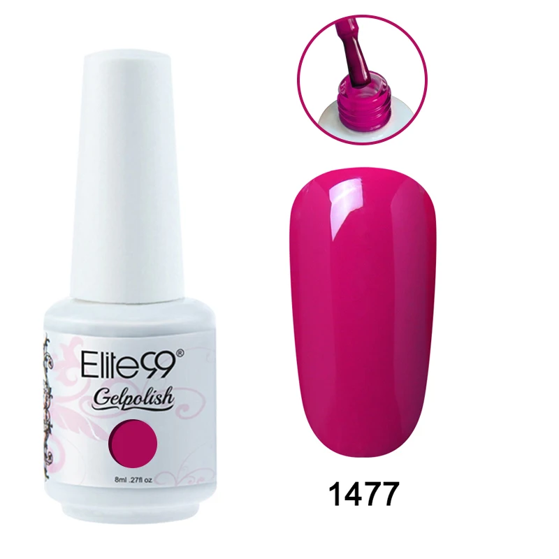 Elite99 8 мл чистый цвет УФ Гель-лак отмачиваемый УФ гель лак для ногтей гель для ногтей основа для ногтей верхний гель лак для ногтей Гибридный лак - Цвет: 1477