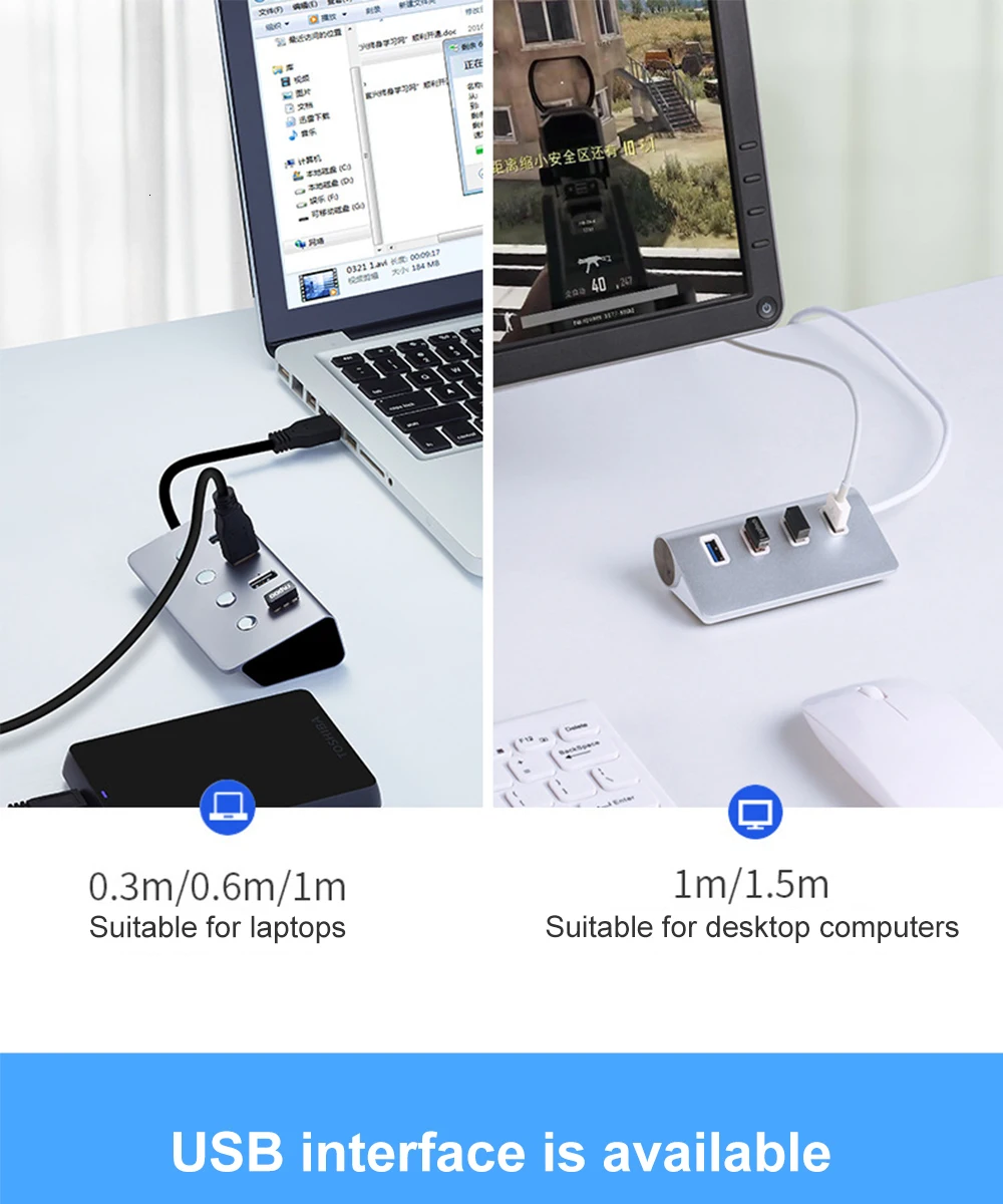 CHYI Мульти Usb 3,0 2,0 концентратор 4 порта Usb3.0 адаптер высокоскоростной разветвитель Алюминиевый Usb Hab мини аксессуары для Macbook ПК компьютер