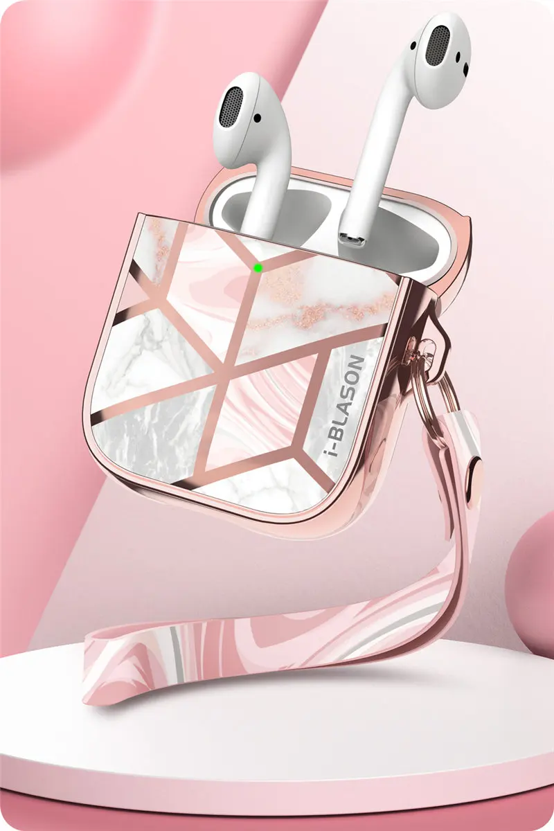 i-Blason Cosmo Case Designed For Airpods, 360 Degree Protective Stylish Marble Case Cover Compatiable with AirPods 1st/2nd