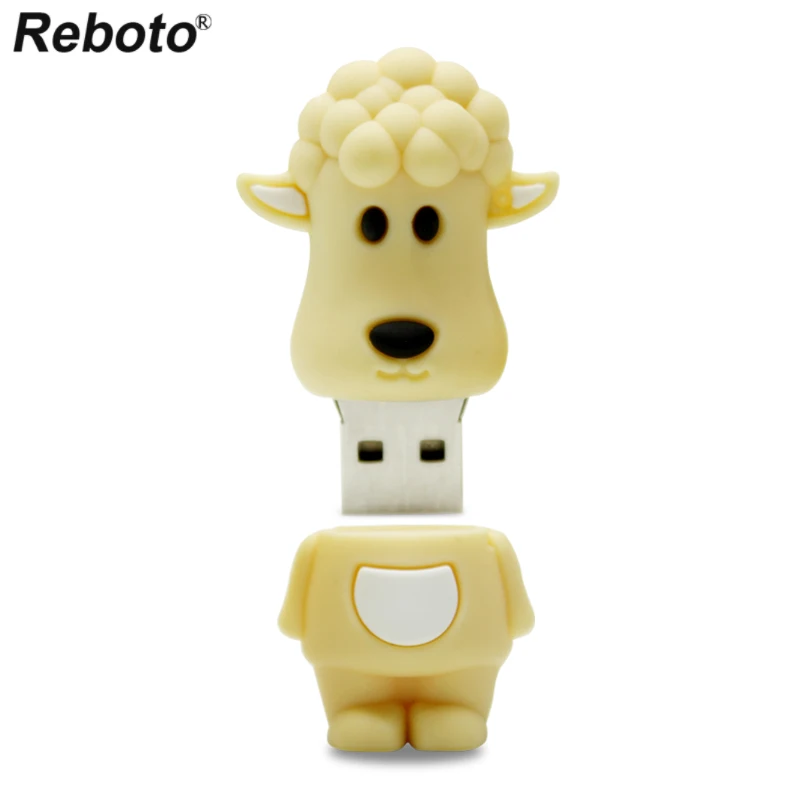 USB флеш-накопитель с мультяшными животными, мини-фигурка, 64 ГБ, 32 ГБ, карта памяти, 16 ГБ, 8 ГБ, мини-флешка для ключей, милая Овечка, U диск для компьютера