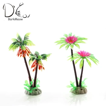 

15cm Simulation Aquatic Plants Fish Tank Aquariums Coconut Tree Landscape Decorate TPC Underwater Accessories