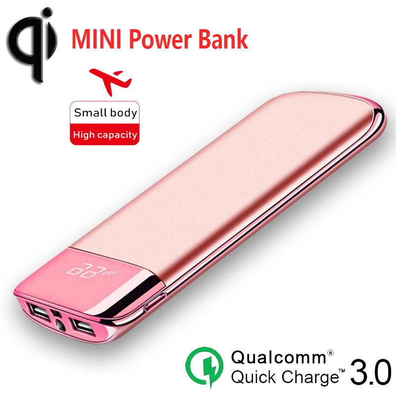 Внешний аккумулятор ёмкость 30000мАч 2 выходных порта USB LED дисплей подойдёт для