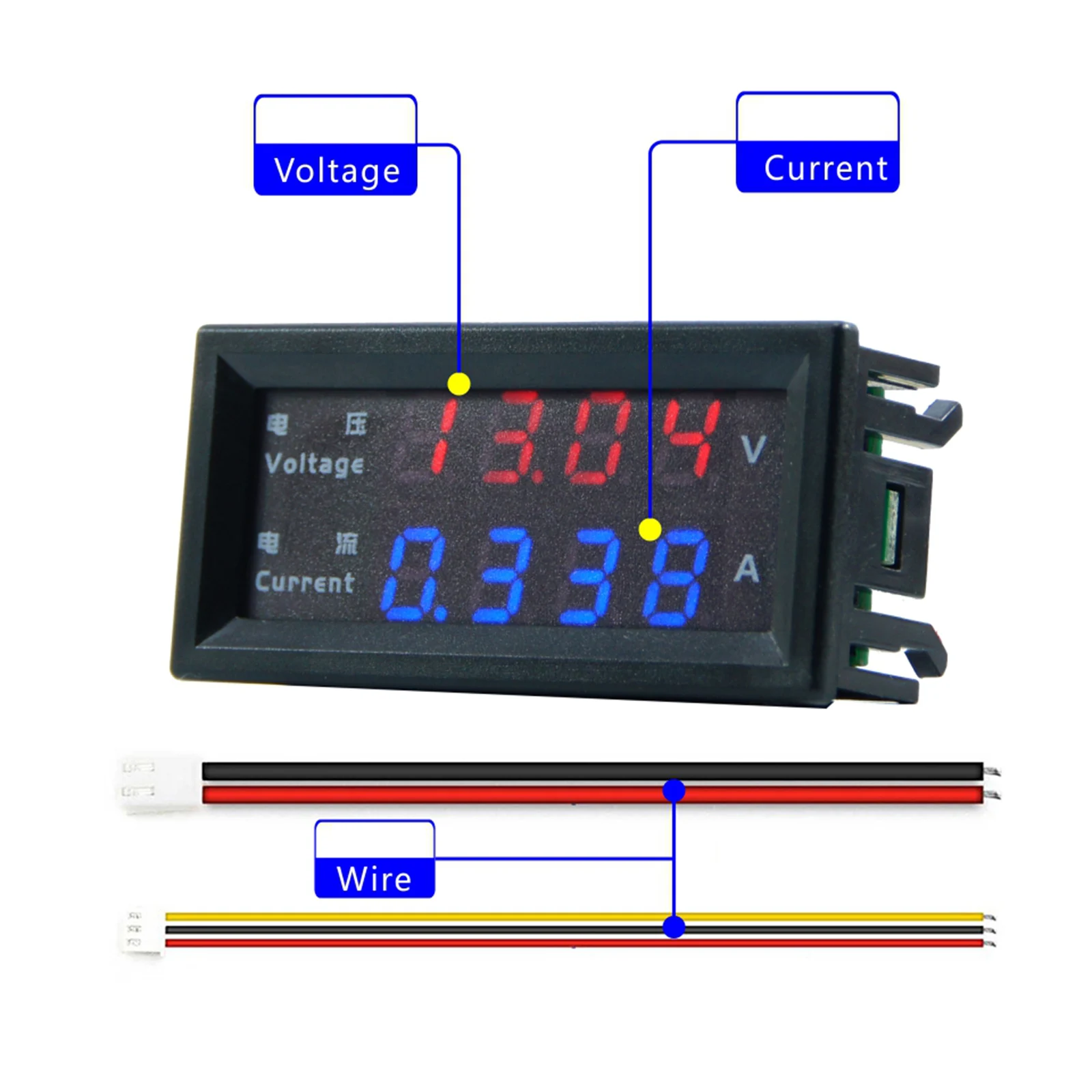 4 Digits High Precision DC 100V 200V 10A Voltmeter Ammeter Dual LED Digital Display Amp Volt Merter Panel Gauge digital micrometer