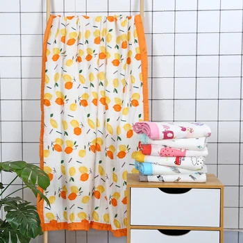

Baby Bath Towel Muslin Cloth Kids Bathrobe Child Blanket Wrap for Newborn Infant Toddler Boys Girls Gauze Cotton 110*120cm