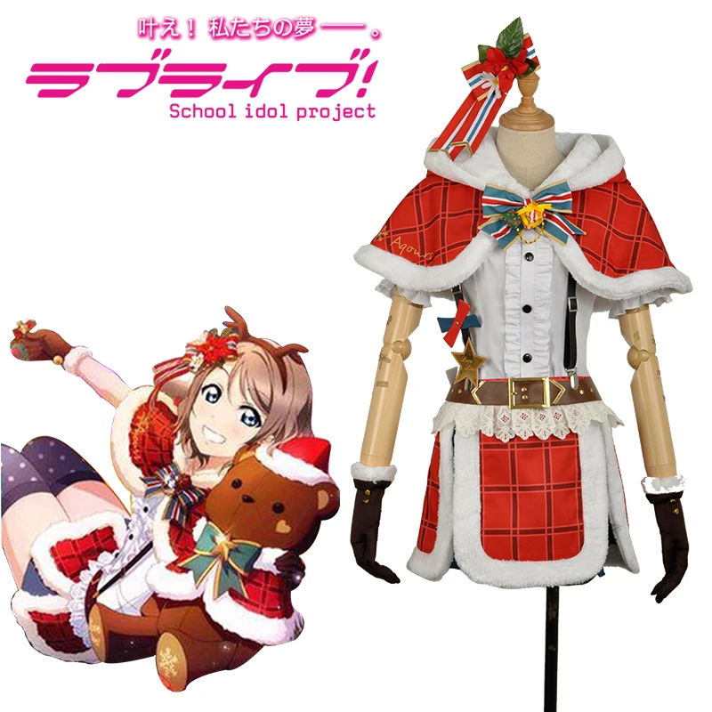 

Christmas Dress! LoveLive!Sunshine!! Watanabe You Cosplay Costume Christmas Awakening Uniform Suit Festival Role Play Clothing