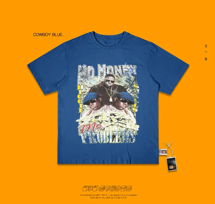 Футболки Camiseta Топы Harajuku street Mujer уникальный круглый вырез деньги местный магнат сплайсинга плакат магнат