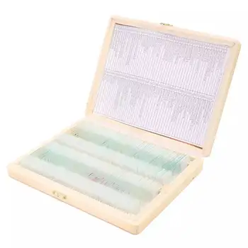 

100Pcs/Set Portable Microscope Glass Slides Sample Glass Prepared Basic Science Biological Specimen Cover Slips Wood Storage Box