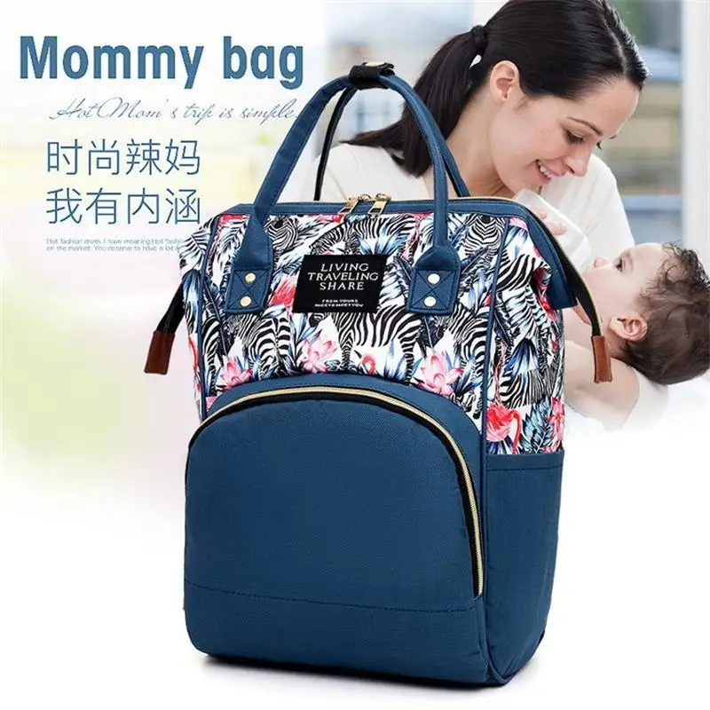 Waterproof Baby Travel Changing Bag Child Floral Nappy Bag Diaper Tote 