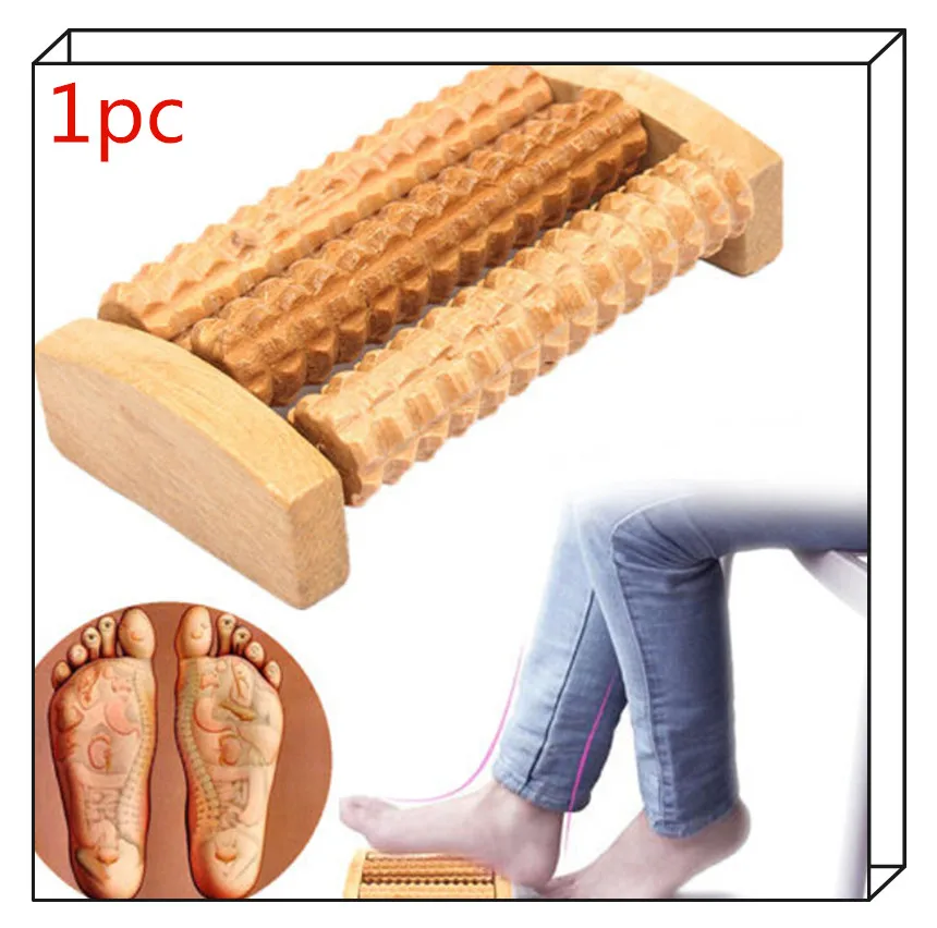 1Pcs Wooden Foot Roller Relieve Plantar Fasciitis Acupressure Massager Health Care Therapy Relax Massage