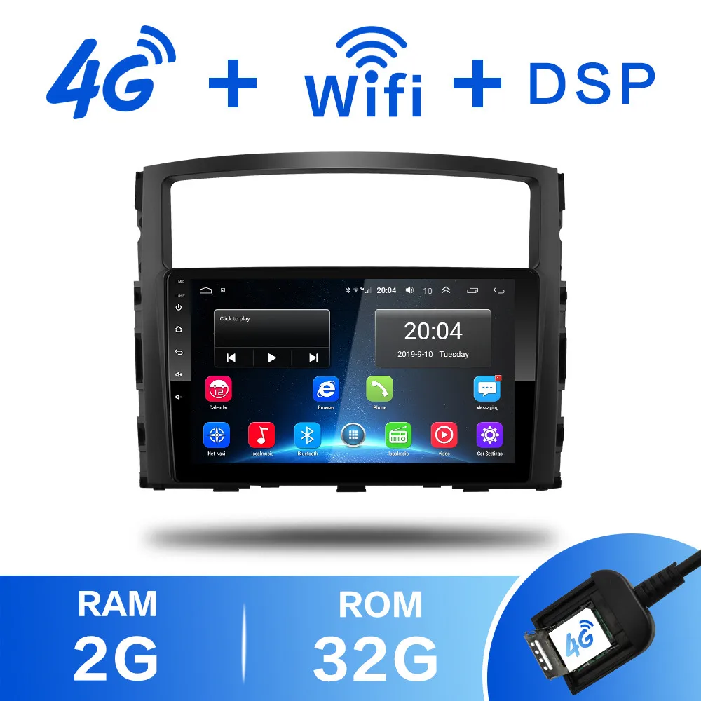 2G+ 32G IPS2.5D 36DSP Android 8,1 2 Din автомобильный dvd мультимедийный плеер gps для Mitsubishi Pajero V97 2006- navigatio Радио стерео - Цвет: Pajero 2G-32G
