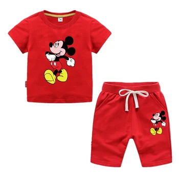 

Baby Boys Girls Kids Clothes Sets Summer Cotton Mickey T-shirt + Shorts Costume Children Clothing Sport Suit Outfits Tracksuit