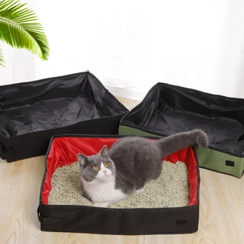 

Portable Toilet Pet Home Easy Clean Outdoor Camping Cat Litter Box Waterproof Folding Oxford Cloth For Traveling Car Outdoor