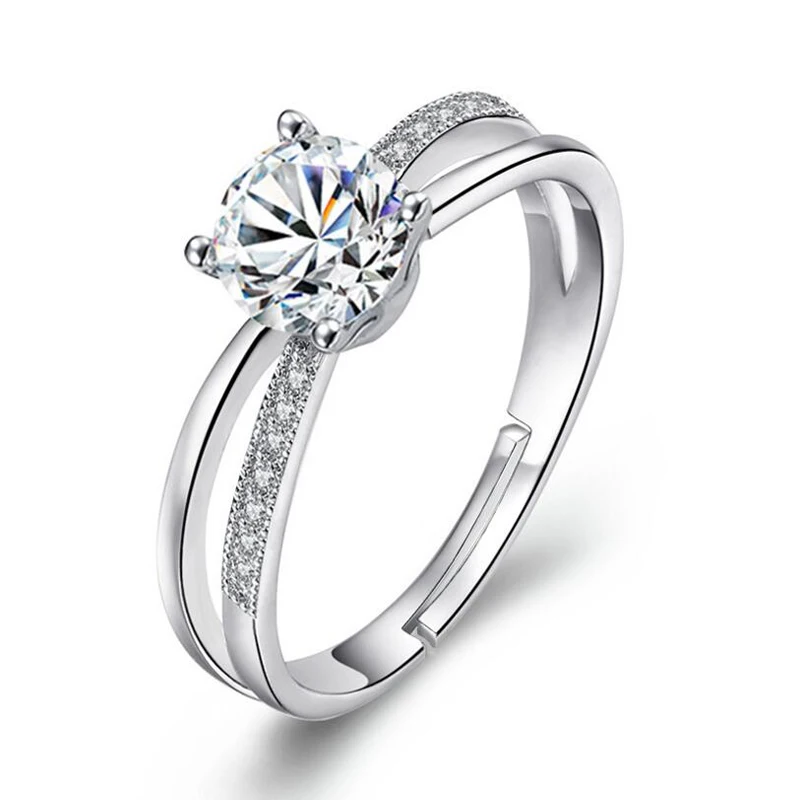 925 пробы Серебряное обручальное кольцо для женщин крест циркония роскошное кольцо для открытия anel de prata подарок на день Святого Валентина S-R131