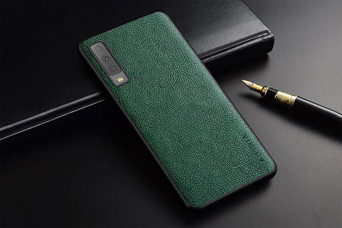 silicone case for samsung Case for Samsung Galaxy A7 2018 slim premium PU leather funda coque capa Business Style Case Cover for Samsung Galaxy A7 2018 cute samsung phone case