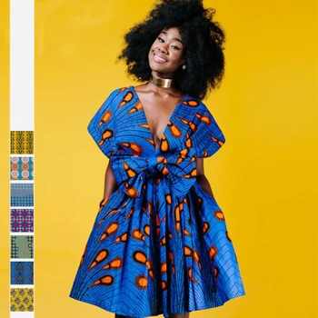 

Africa Sexy Pleated Dress Women Vintage Summer Casual Streetwear Party Club World Apparel Work Loose Robe Multiple Ways To Wear